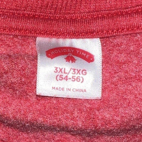 Red Sleighin It Crewneck Christmas Santa Reindeer Holiday Sweatshirt 3XL 54-56 - Picture 3 of 8